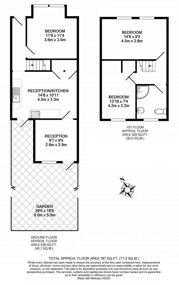 Floor Plan Image for 3 Bedroom Terraced House to Rent in Kenlor Road, Tooting, Tooting