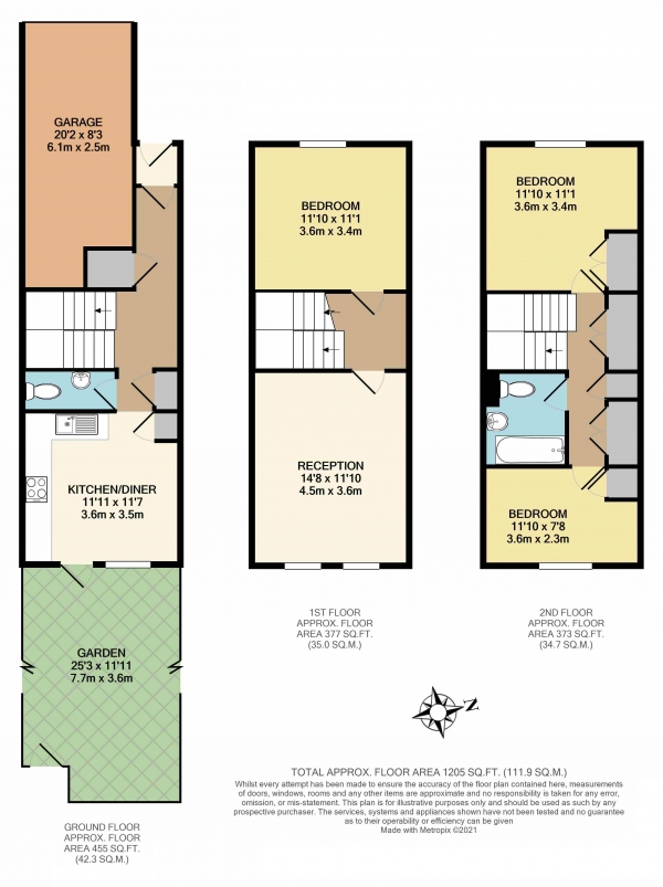 Floor Plan Image for 3 Bedroom Property for Sale in Flanders Crescent, Tooting, Tooting