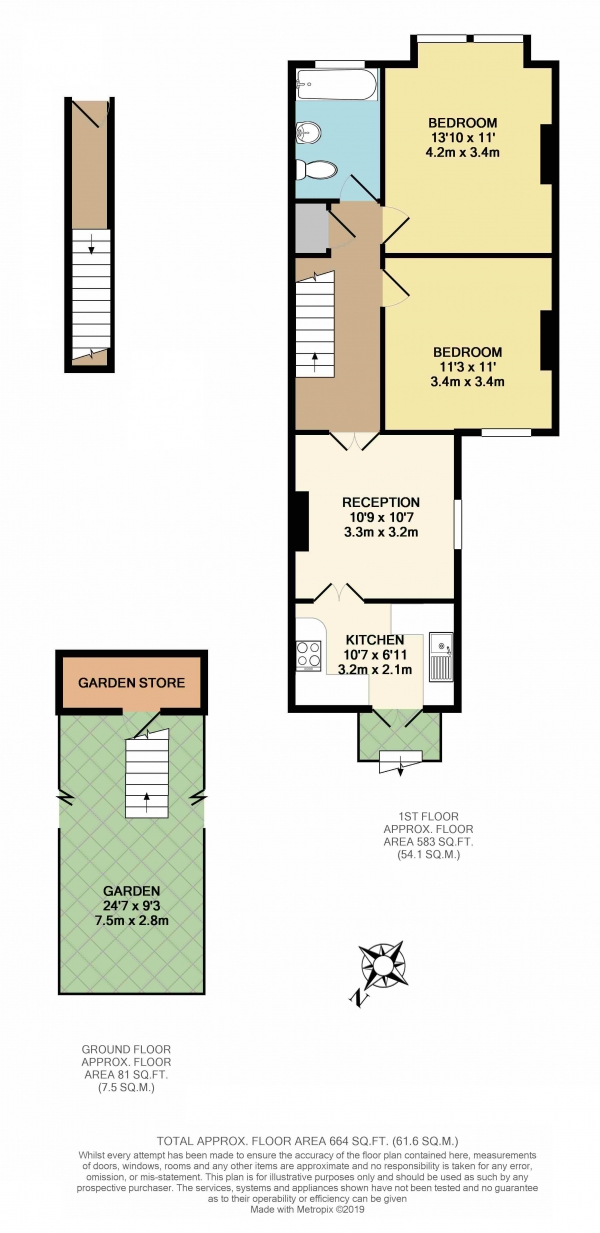 Floor Plan Image for 2 Bedroom Maisonette for Sale in Khartoum Road, Tooting, Tooting