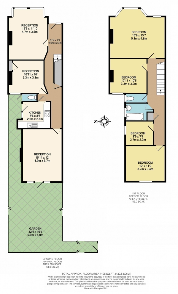 Floor Plan Image for 4 Bedroom Terraced House for Sale in Chillerton Road, Tooting, Tooting