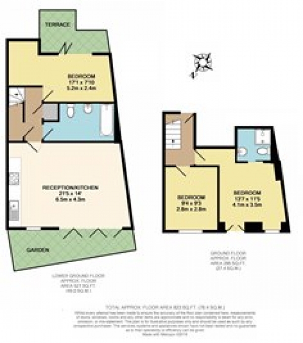 Floor Plan Image for 3 Bedroom Flat to Rent in Tooting High Street, Tooting, Tooting