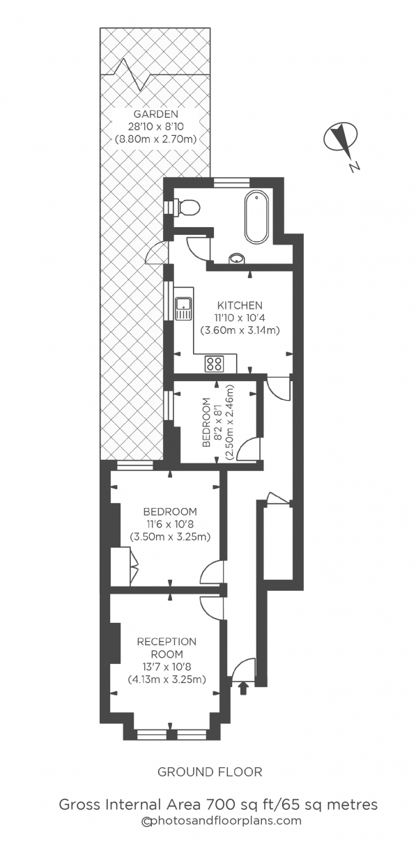 Floor Plan Image for 2 Bedroom Flat for Sale in Glasford Street, Tooting, Tooting