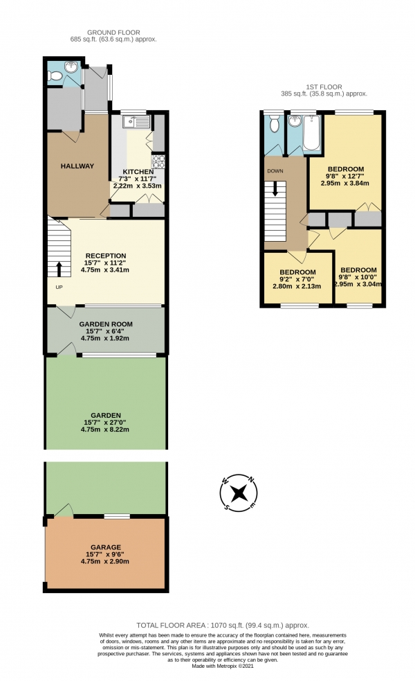 Floor Plan Image for 3 Bedroom End of Terrace House for Sale in Effort Street, Tooting, Tooting