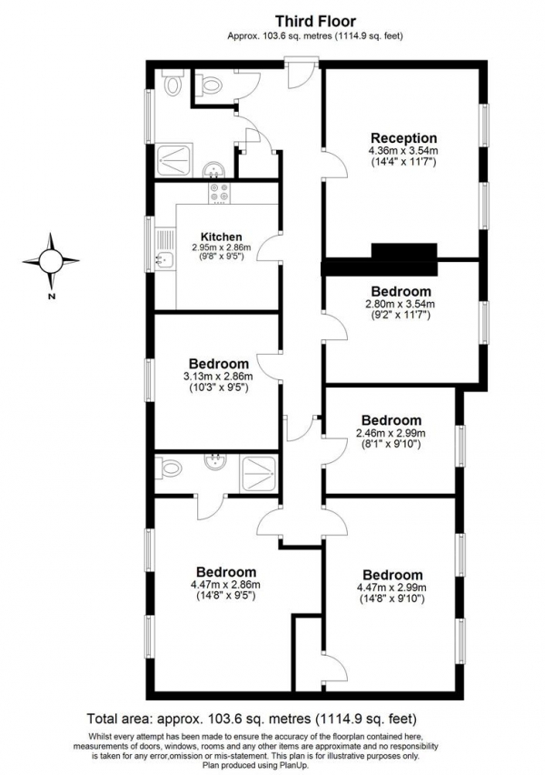 Floor Plan Image for 5 Bedroom Flat for Sale in St. John's Drive, Earlsfield