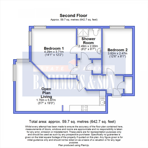 Floor Plan Image for 2 Bedroom Retirement Property for Sale in Northampton Avenue, Slough