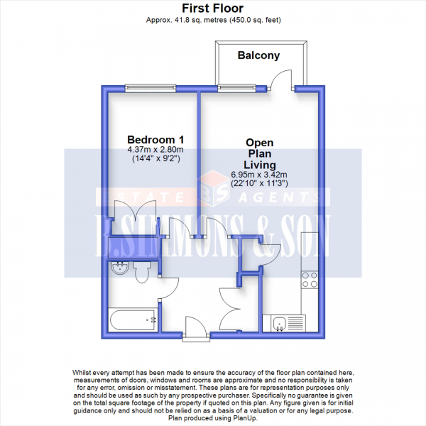 Floor Plan Image for 1 Bedroom Flat for Sale in Railway Terrace, Slough