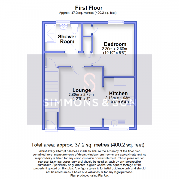 Floor Plan Image for 1 Bedroom Maisonette for Sale in Topaz Close, Cippenham