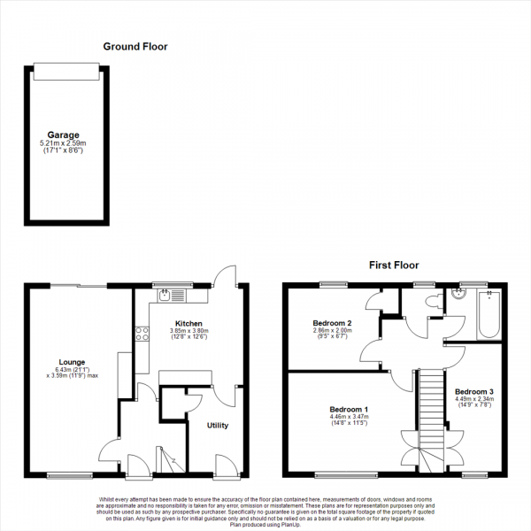 Floor Plan for 3 Bedroom Property for Sale in Farm Crescent, Slough, SL2, 5TQ -  &pound465,000