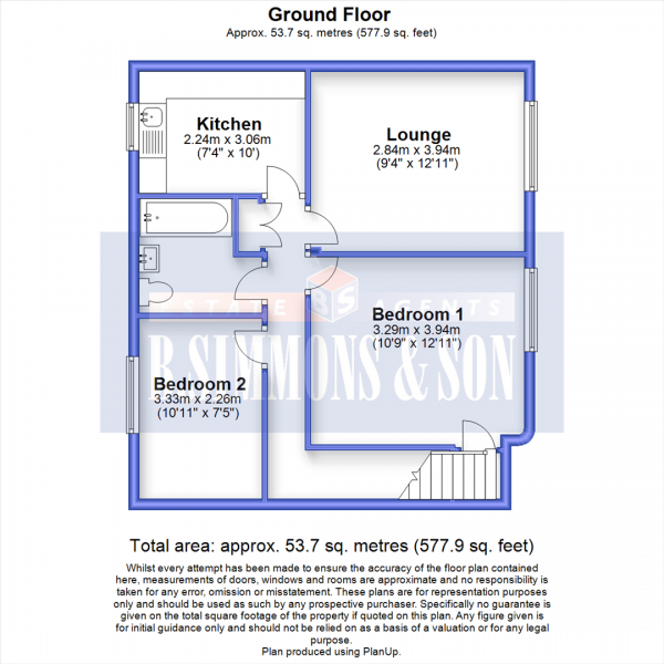 Floor Plan Image for 2 Bedroom Maisonette for Sale in Lancaster Avenue, Slough