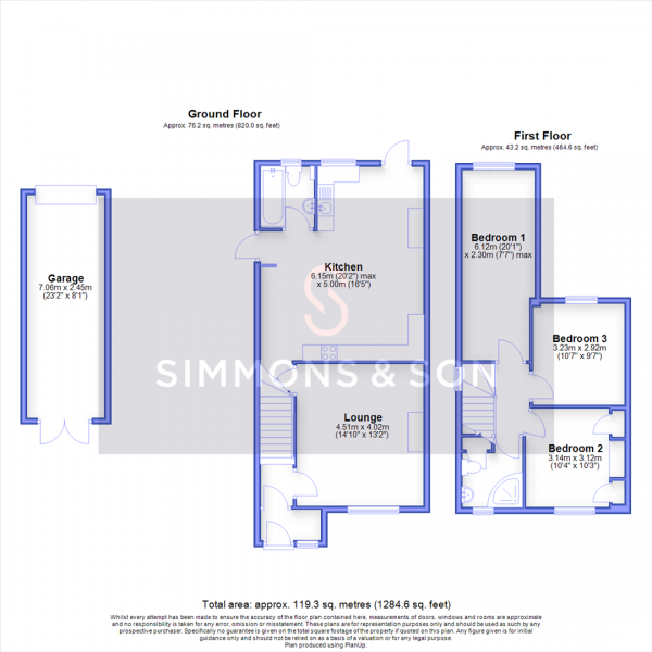 Floor Plan Image for 3 Bedroom Semi-Detached House for Sale in York Avenue, Slough