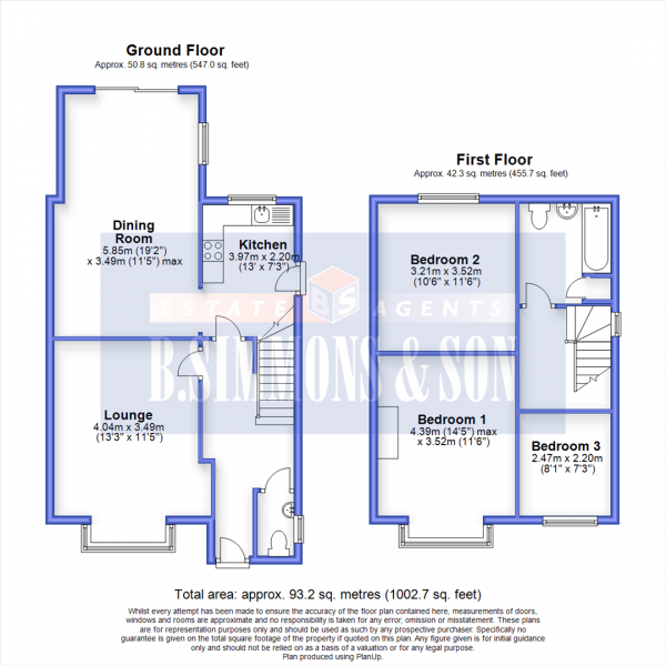 Floor Plan for 3 Bedroom Semi-Detached House for Sale in Sheffield Road, Slough, SL1, 3EE - Offers in Excess of &pound475,000