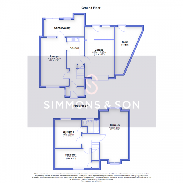 Floor Plan Image for 3 Bedroom End of Terrace House for Sale in Berryfield, Slough