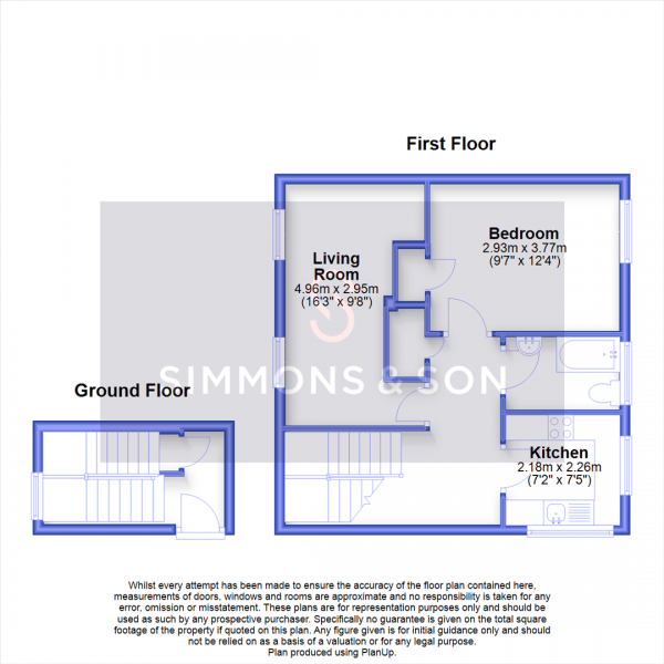 Floor Plan for 1 Bedroom Maisonette for Sale in Deans Close, Stoke Poges, SL2, 4JX - Guide Price &pound240,000