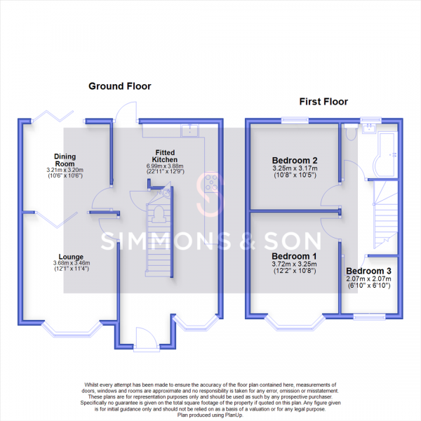 Floor Plan Image for 3 Bedroom Semi-Detached House for Sale in Southcroft, Slough