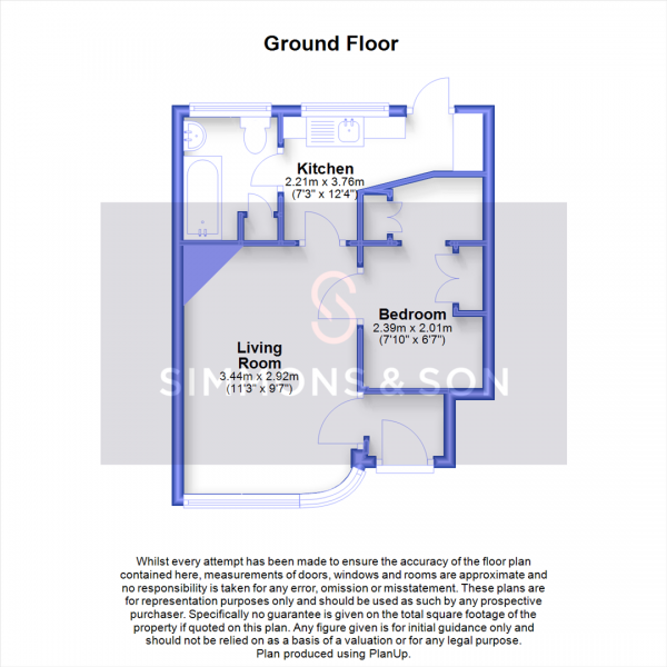 Floor Plan for 1 Bedroom Maisonette for Sale in Stafford Avenue, Slough, SL2, 1AT - Offers in Excess of &pound175,000