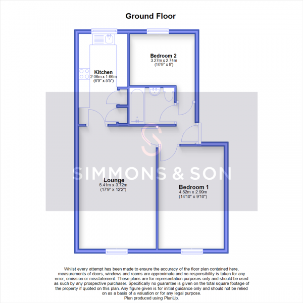 Floor Plan for 2 Bedroom Flat for Sale in High Street, Langley, Slough, SL3, 8AS - Offers in Excess of &pound275,000