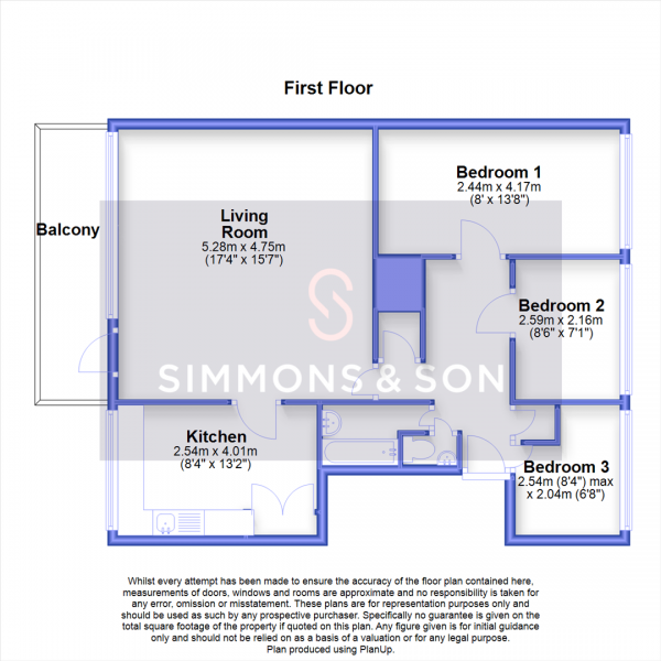 Floor Plan Image for 3 Bedroom Flat for Sale in Christian Square, Windsor