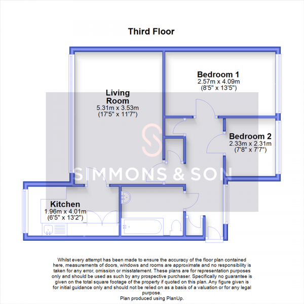 Floor Plan Image for 2 Bedroom Flat for Sale in Athlone Square, Windsor