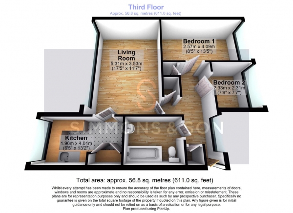 Floor Plan Image for 2 Bedroom Flat for Sale in Athlone Square, Windsor