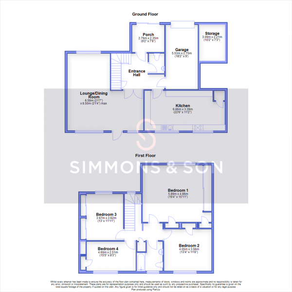 Floor Plan for 4 Bedroom Detached House for Sale in Journeys End, Stoke Poges, Slough, SL2, 4NT - Offers in Excess of &pound925,000