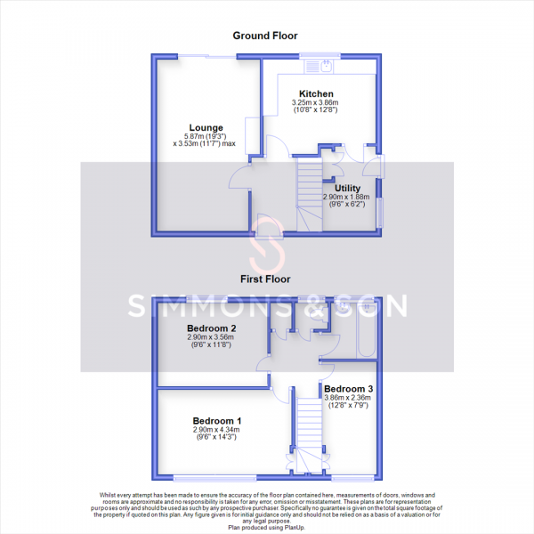 Floor Plan Image for 3 Bedroom Property for Sale in Berryfield, Slough