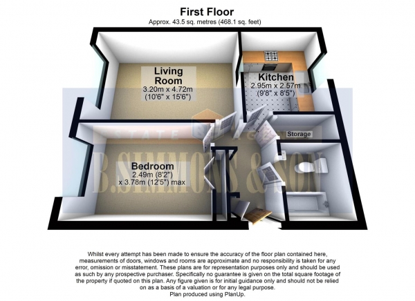 Floor Plan Image for 1 Bedroom Maisonette for Sale in Sandown Road, Slough