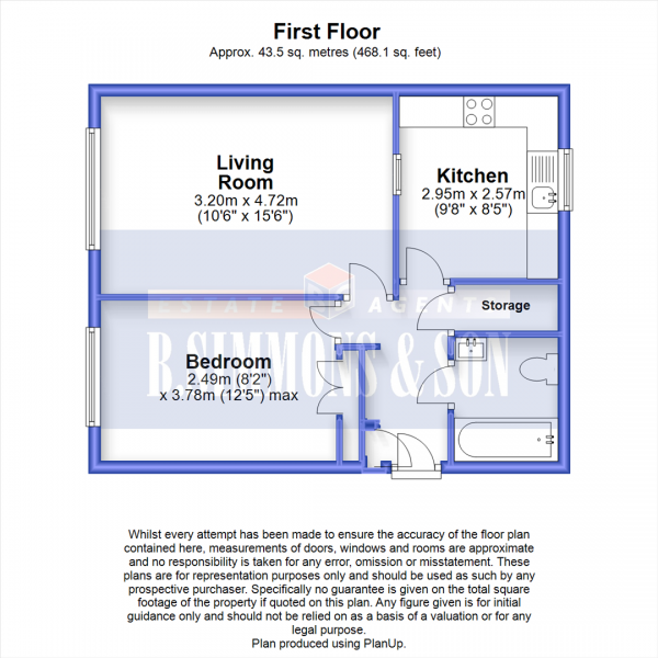 Floor Plan Image for 1 Bedroom Maisonette for Sale in Sandown Road, Slough