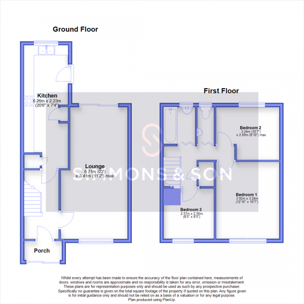 Floor Plan Image for 3 Bedroom Terraced House for Sale in Long Furlong Drive, Slough