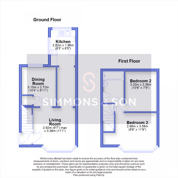 Floor Plan Image for 2 Bedroom End of Terrace House for Sale in Salt Hill Way, Slough