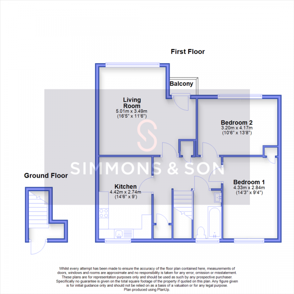 Floor Plan Image for 2 Bedroom Maisonette for Sale in Bells Hill Green, Slough