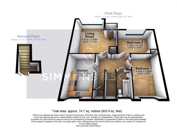 Floor Plan Image for 2 Bedroom Maisonette for Sale in Bells Hill Green, Slough