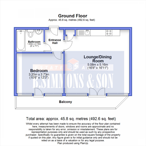 Floor Plan Image for 1 Bedroom Flat for Sale in 55-57 High Street, Slough