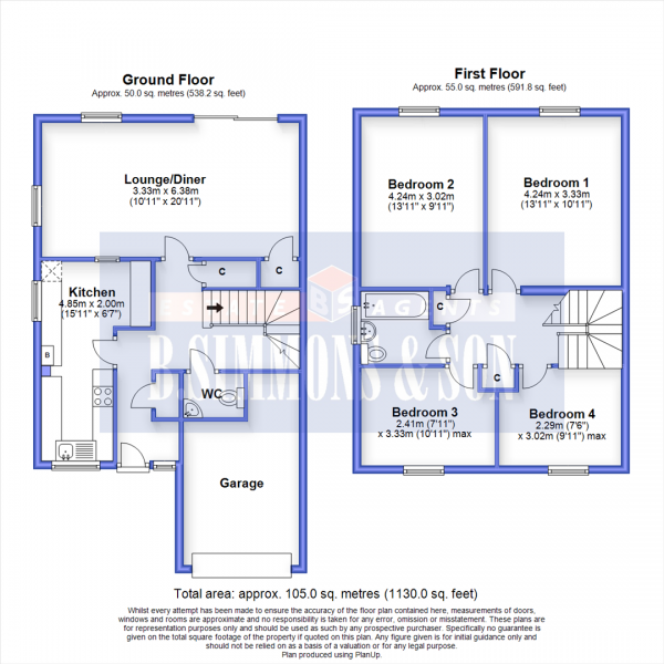 Floor Plan Image for 4 Bedroom End of Terrace House to Rent in Amberley Road, Slough