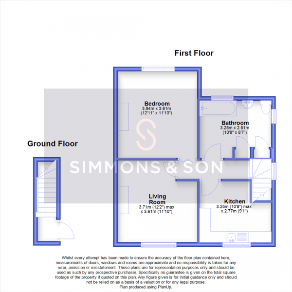 Floor Plan Image for 1 Bedroom Maisonette for Sale in Waterbeach Road, Slough