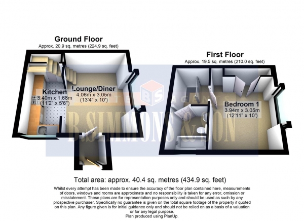 Floor Plan Image for 1 Bedroom Terraced House to Rent in Littlebrook Avenue, Slough