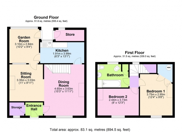 Floor Plan Image for 2 Bedroom Terraced House for Sale in High Street, Goring-on-Thames, Oxfordshire