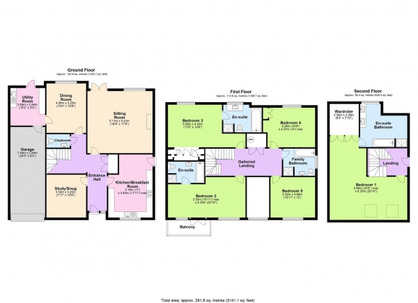 Floor Plan Image for 5 Bedroom Semi-Detached House for Sale in Old Stocks Court, Upper Basildon, West Berkshire