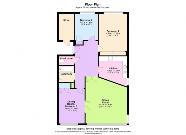 Floor Plan Image for 2 Bedroom Apartment for Sale in Hartslock Court, Pangbourne