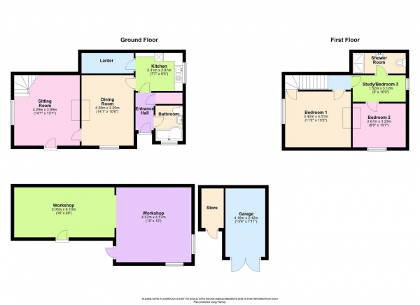 Floor Plan Image for 3 Bedroom Semi-Detached House for Sale in Cock Lane, Bradfield Southend, Reading