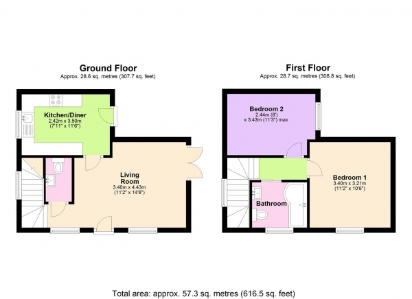 Floor Plan Image for 2 Bedroom Detached House for Sale in Hill Bottom, Whitchurch Hill, Reading