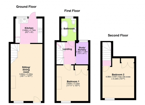 Floor Plan Image for 2 Bedroom Terraced House for Sale in Hill Cottages, Whitchurch-on-Thames