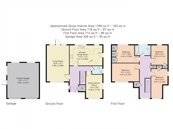 Floor Plan Image for 4 Bedroom Detached House for Sale in Allison Gardens, Purley On Thames