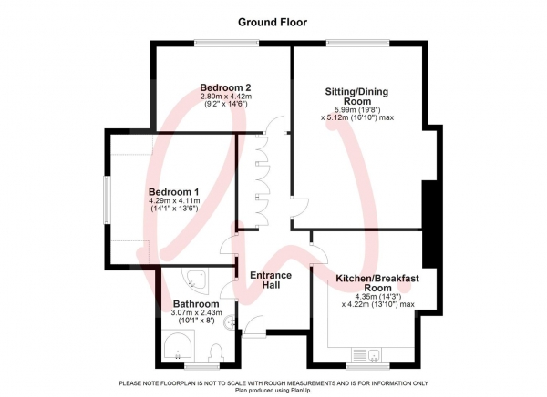 Floor Plan Image for 2 Bedroom Apartment for Sale in Maidenhatch, Pangbourne, Reading