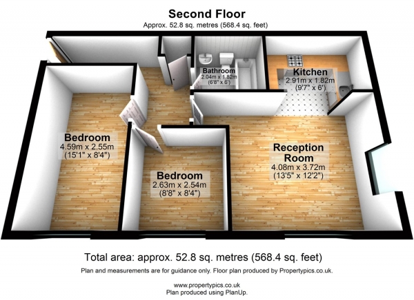 Floor Plan Image for 2 Bedroom Flat for Sale in Blessing Way, Barking, IG11