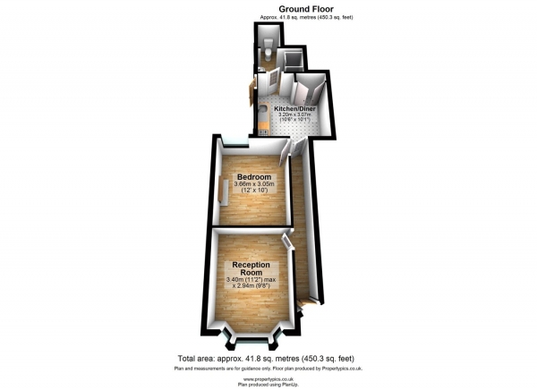 Floor Plan Image for 1 Bedroom Flat for Sale in Sherrard Road, Manor Park , London, E12