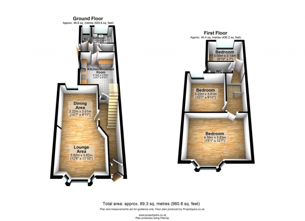 Floor Plan Image for 3 Bedroom Terraced House for Sale in Monega Road, Forest Gate, London, E7