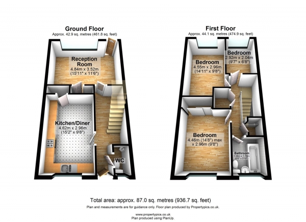 Floor Plan Image for 3 Bedroom Terraced House for Sale in Birch Close, Canning Town, London, E16