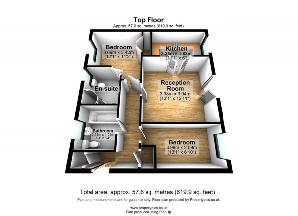 Floor Plan Image for 2 Bedroom Flat for Sale in Ridley Close, Barking, IG11