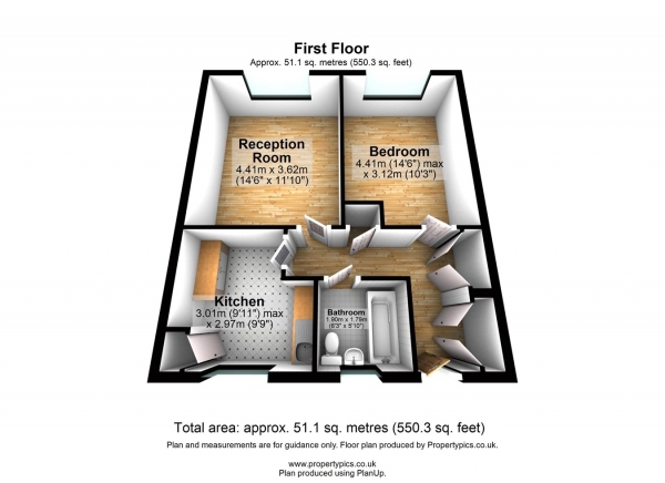 Floor Plan Image for 1 Bedroom Flat for Sale in Station Road, Manor Park, London, E12