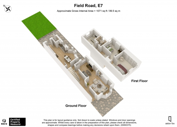 Floor Plan Image for 3 Bedroom Terraced House for Sale in Field Road, Forest Gate, London, E7